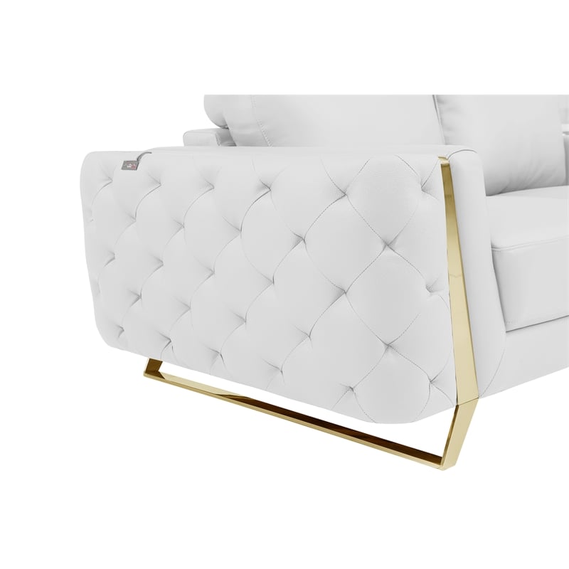 Titan Furnishings Modern Genuine Italian Leather Upholstered Loveseat
