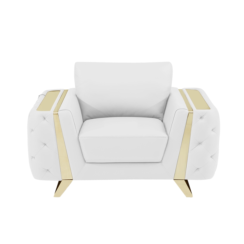 Titan Furnishings Modern Genuine Italian Leather Upholstered Chair