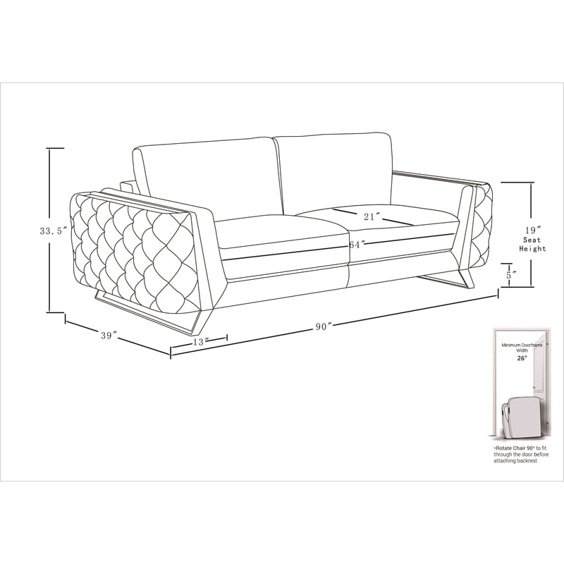 Titan Furnishings Modern Italian Fabric Sofa Set