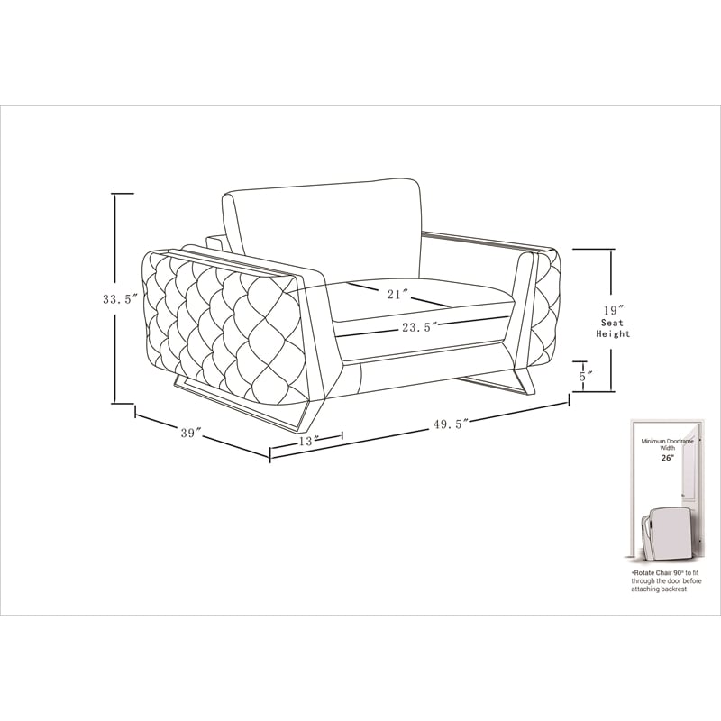 Titan Furnishings Modern Italian Fabric Sofa Set