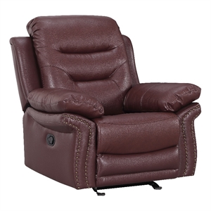 titan furnishings transitional leather air upholstered reclining chair