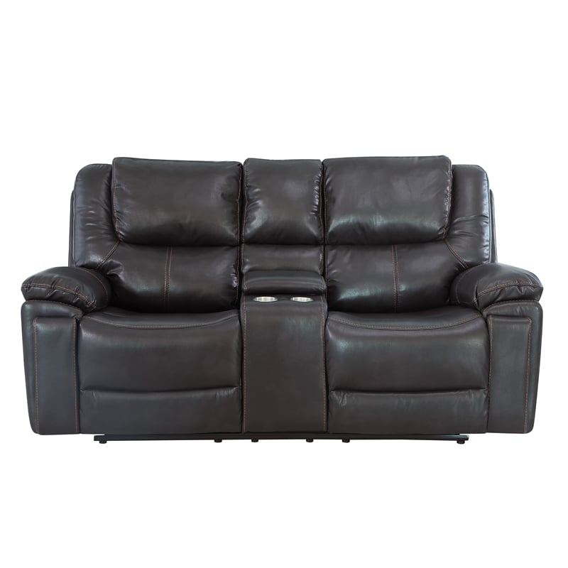 Titan Furnishings 2-Piece Leather Air Sofa with Console Loveseat
