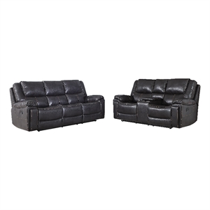 Titan Furnishings 2-Piece Leather Air Sofa with Console Loveseat