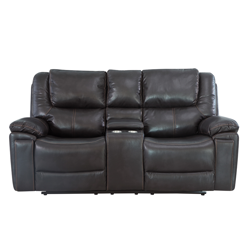 Titan Furnishings 3-Piece Leather Air Sofa Set with Console Loveseat