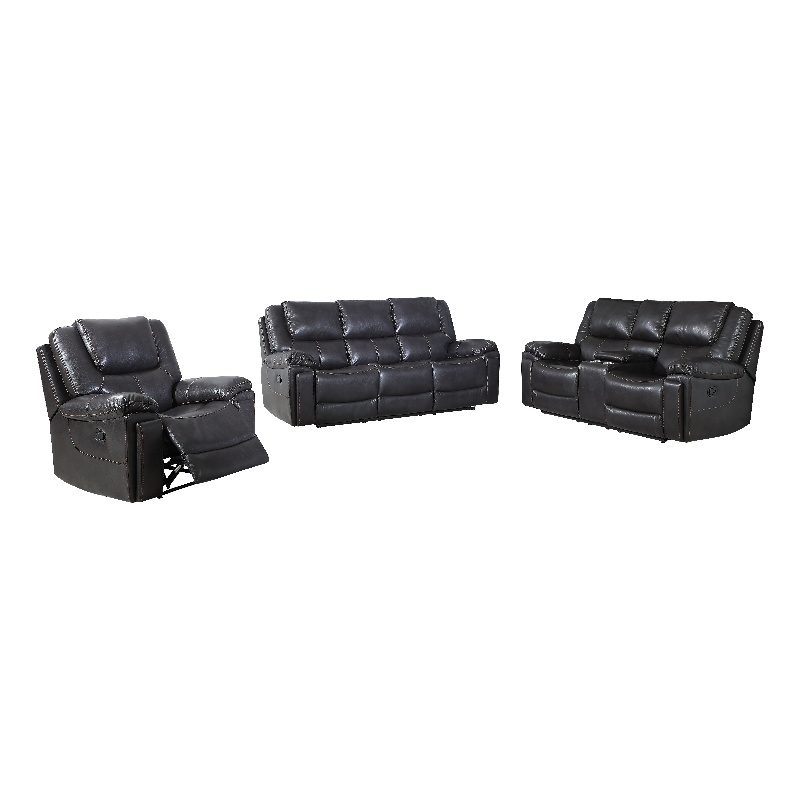 Titan Furnishings 3-Piece Leather Air Sofa Set with Console Loveseat