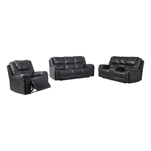 Titan Furnishings 3-Piece Leather Air Sofa Set with Console Loveseat