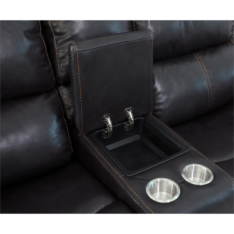 Titan Furnishings Transitional Leather Air Console Loveseat