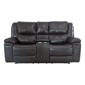 Titan Furnishings Transitional Leather Air Console Loveseat