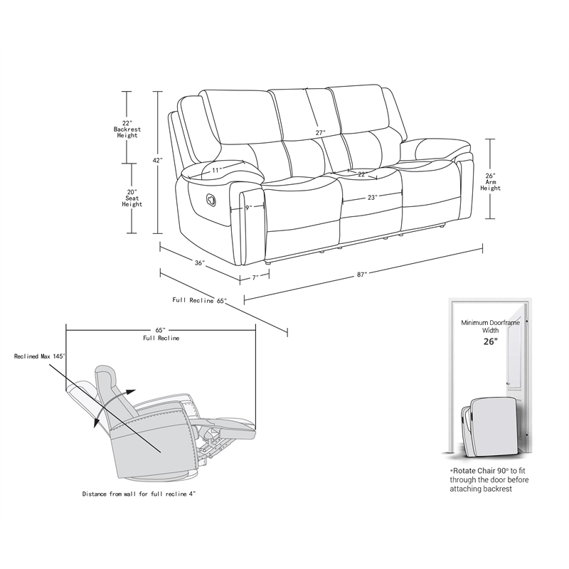 Titan Furnishings 2-Piece Leather Air Sofa with Console Loveseat