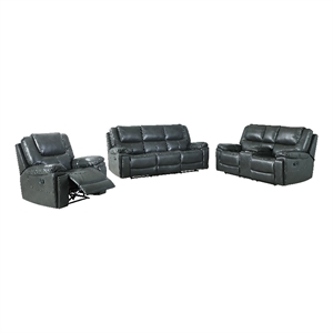 Titan Furnishings 3-Piece Leather Air Sofa Set with Console Loveseat