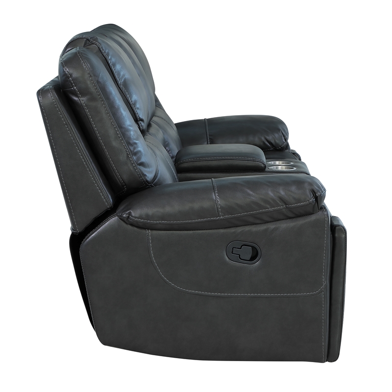 Titan Furnishings Transitional Leather Air Console Loveseat