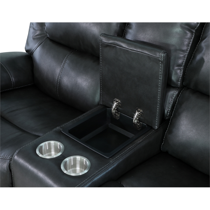 Titan Furnishings Transitional Leather Air Console Loveseat