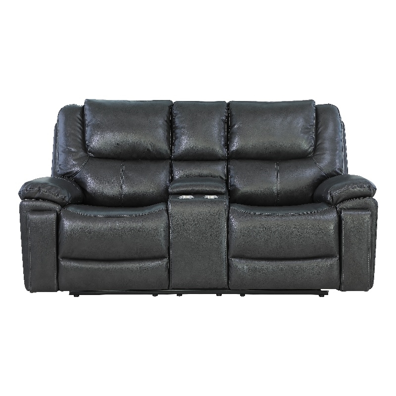Titan Furnishings Transitional Leather Air Console Loveseat