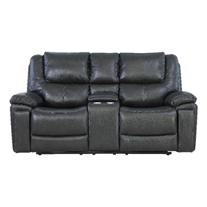 Titan Furnishings Transitional Leather Air Console Loveseat
