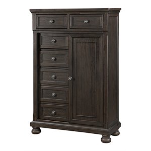 avalon furniture lauren rubber wood door gentlemen's chest in brushed brown