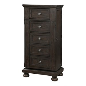 avalon furniture lauren rubber wood swing lingerie chest in brushed brown