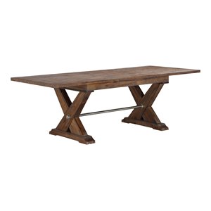 avalon furniture fresno butterfly leaf wood dining table in medium acacia brown