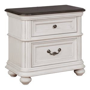 avalon furniture west chester traditional wood nightstand in weathered oak/white