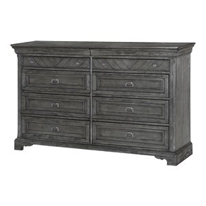 Avalon Furniture Timber Crossing Solid Acacia Wood Dresser in Brushed Gray
