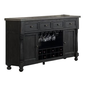 Avalon Furniture Brenham Wood Server in Distressed Gray/Weathered Black