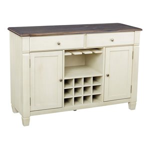 avalon furniture homeplace hardwood solids server in brushed dark oak/white