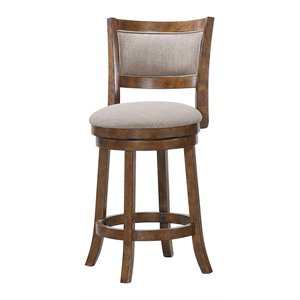 avalon furniture upholstered rubber wood swivel stool in burnt brown