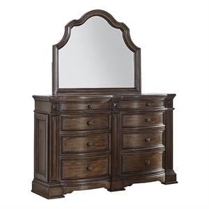 avalon furniture 8-drawer traditional acacia wood dresser in brown