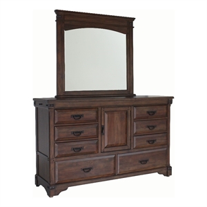 avalon furniture 8-drawer traditional solid wood dresser in brown