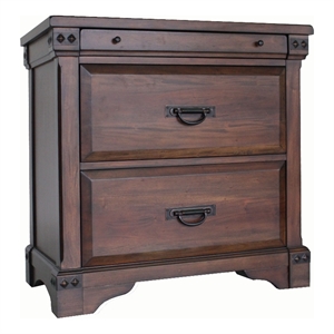 avalon furniture 2-drawer traditional solid wood nightstand with 2 usb in brown