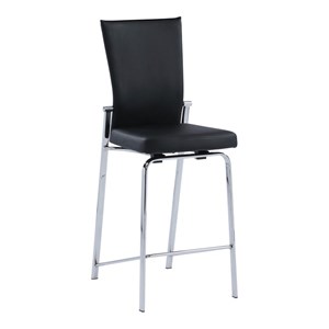 Milan Monique 42&quot Motion Back Metal Counter Stool in Black/Chrome