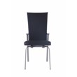 Milan Monique Motion-Back Faux Leather Side Chair in Black (Set of 2)