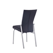Milan Monique Motion-Back Faux Leather Side Chair in Black (Set of 2)