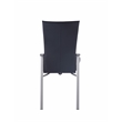 Milan Monique Motion-Back Faux Leather Side Chair in Black (Set of 2)
