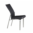 Milan Monique Motion-Back Faux Leather Side Chair in Black (Set of 2)