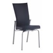 Milan Monique Motion-Back Faux Leather Side Chair in Black (Set of 2)