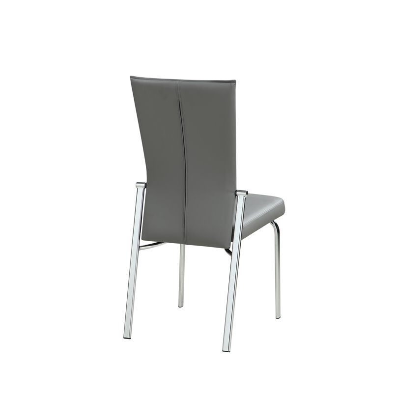 Milan Monique Motion-Back Steel/PU Side Chair in Gray (Set of 2)