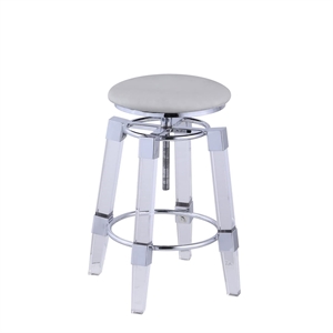 Milan 30&quot Rotation-Adjustable Stool with Upholstered Seat in Gray