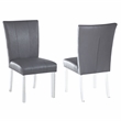 Milan Mckinley Flare-Back Steel/PU Parson Side Chair in Gray (Set of 2)