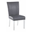 Milan Mckinley Flare-Back Steel/PU Parson Side Chair in Gray (Set of 2)