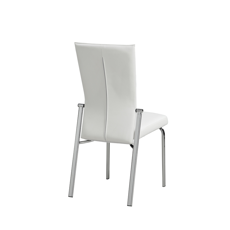 Milan Monique Motion-Back Faux Leather Side Chair in White (Set of 2)