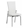 Milan Monique Motion-Back Faux Leather Side Chair in White (Set of 2)