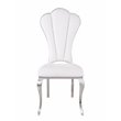 Milan Remi Shell-Back Faux Leather Side Chair in White (Set of 2)