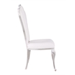 Milan Remi Shell-Back Faux Leather Side Chair in White (Set of 2)