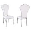 Milan Remi Shell-Back Faux Leather Side Chair in White (Set of 2)