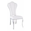 Milan Remi Shell-Back Faux Leather Side Chair in White (Set of 2)