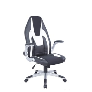 Milan 50.8&quot Steel/PU Ergonomic Adjustable Computer Chair in Black