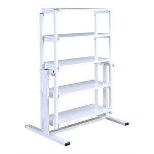Milan 31.5&quot Convertible Bookshelf and Dining Table in Gloss White