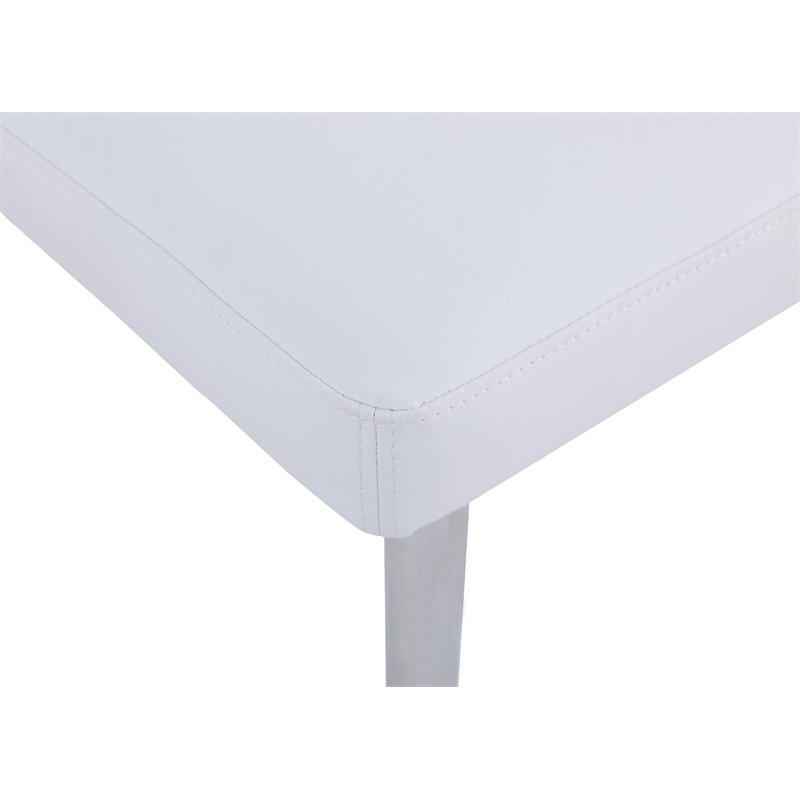 Milan Ema Contemporary Wing-Back Chair in White Faux Leather (Set of 2)