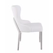 Milan Ema Contemporary Wing-Back Chair in White Faux Leather (Set of 2)