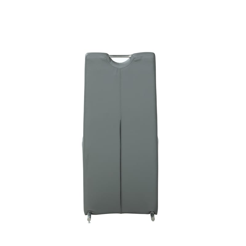 Milan Eva Handle-Back Faux Leather Side Chair in Gray (Set of 2)